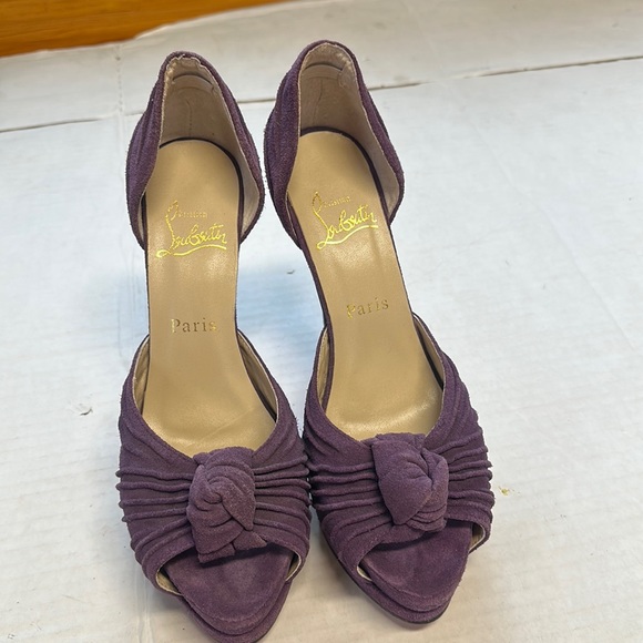 Christian Louboutin purple velvet heels